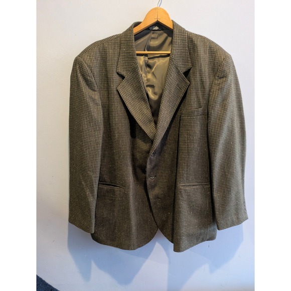 Towncraft Other - Towncraft Mens Matka Silk Sport Coat Blazer Gray Black Houndstooth Textured 46 L